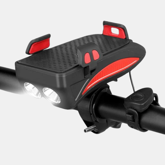 Support Pour Téléphone – Porte-Téléphone 4-en-1 pour Vélo avec Powerbank 4000 mAh Accessoires de vélo Electro Paris Rouge