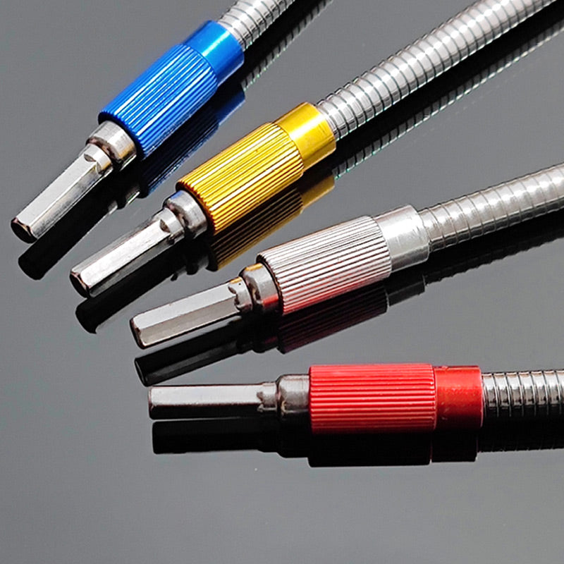 Porte-Embout d'Extension Flexible pour Perceuse – Rallonge Universelle à Queue Hexagonale Supports de forets Electro Paris Rouge Argent