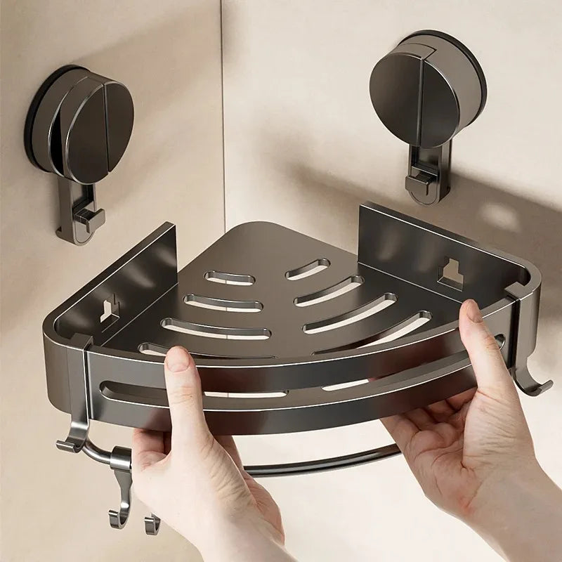 Étagère d'Angle à Ventouse pour Douche – Organisateur de Rangement de Salle de Bain Sans Perçage Organisateurs de salle de bain Electro Paris