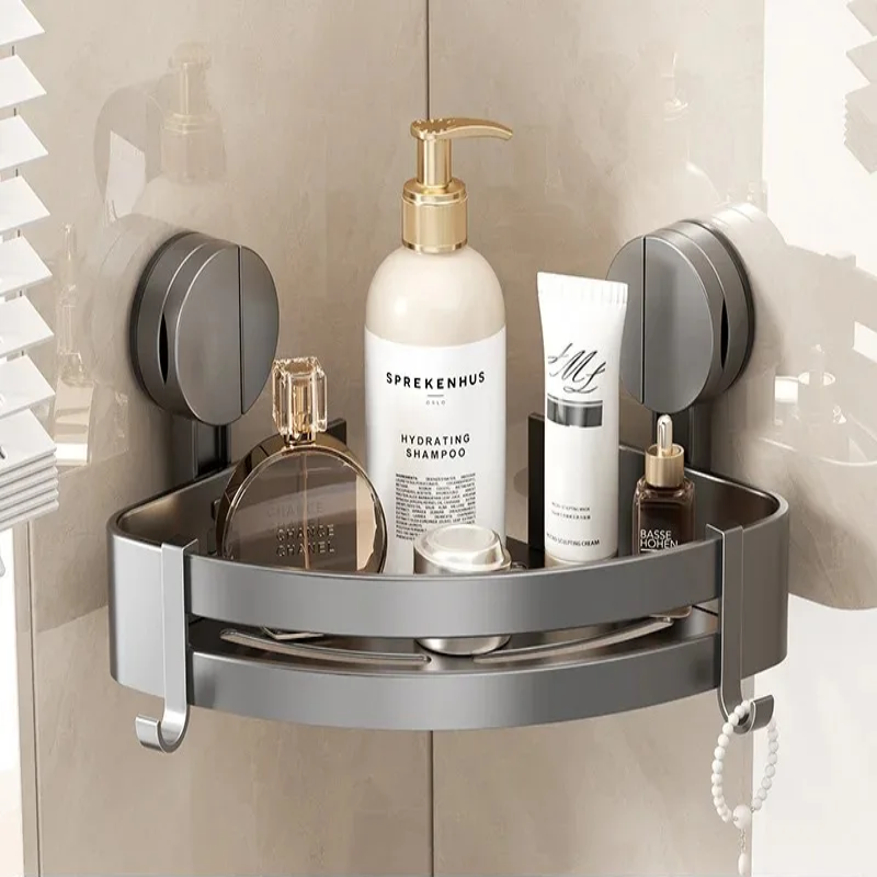Étagère d'Angle à Ventouse pour Douche – Organisateur de Rangement de Salle de Bain Sans Perçage Organisateurs de salle de bain Electro Paris