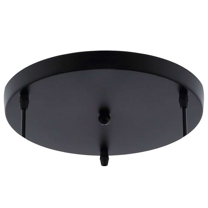 Plaque de Suspension Ronde en Métal – Support pour Luminaire, Couleur Noir ou Blanc Appareils d'éclairage Electro Paris Noir - 2 trous 10cm