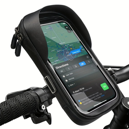 Support Étanche pour Smartphone Vélo & Moto – Sac de Guidon Rotatif 360° *Waterdichte Fiets- en Motor Telefoonhouder – Handvat Tas met 360° Draaioptie Electro Paris Noir
