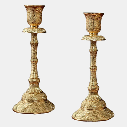 Supports Luminaire Laiton – Lot de 2 Élégants Candle Holders Electro Paris Or