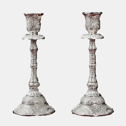 Supports Luminaire Laiton – Lot de 2 Élégants Candle Holders Electro Paris Argent