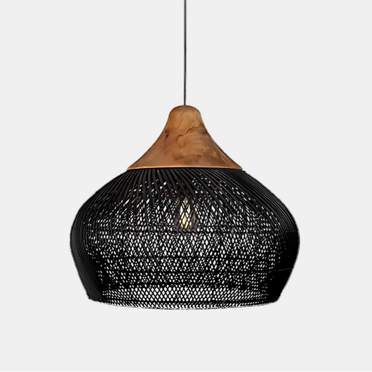 Suspension Artisanale en Rattan Naturel pour Éclairage Bohème Intérieur Lampe suspendue Electro Paris 1 Lampe Ø50cm