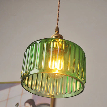 Suspension Cylindrique en Verre Style Vintage Ceiling Lamp Electro Paris