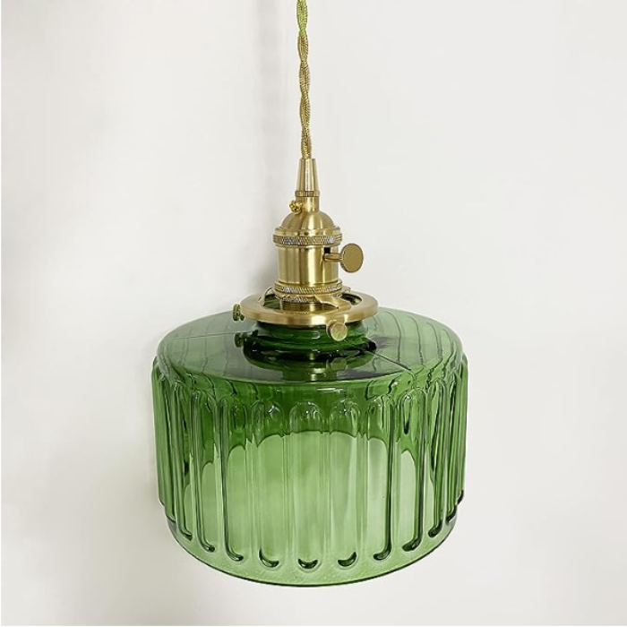 Suspension Cylindrique en Verre Style Vintage Ceiling Lamp Electro Paris