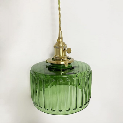 Suspension Cylindrique en Verre Style Vintage Ceiling Lamp Electro Paris