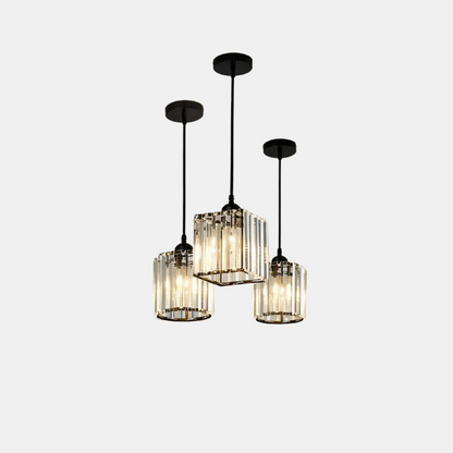 Suspension Cylindrique Élégante à LED pour Éclairage d'Accentuation Moderne Éclairage Electro Paris Carré (Noir)