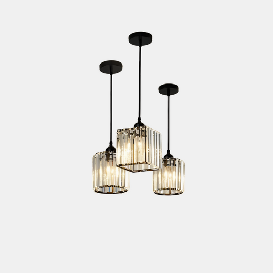 Suspension Cylindrique Élégante à LED pour Éclairage d'Accentuation Moderne Éclairage Electro Paris Carré (Noir)