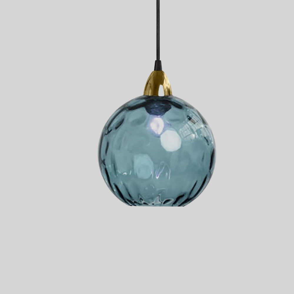 Suspension Globe en Verre avec Fer Forgé pour Éclairage d'Accentuation Moderne Luminaires Electro Paris Bleu Blanc froid