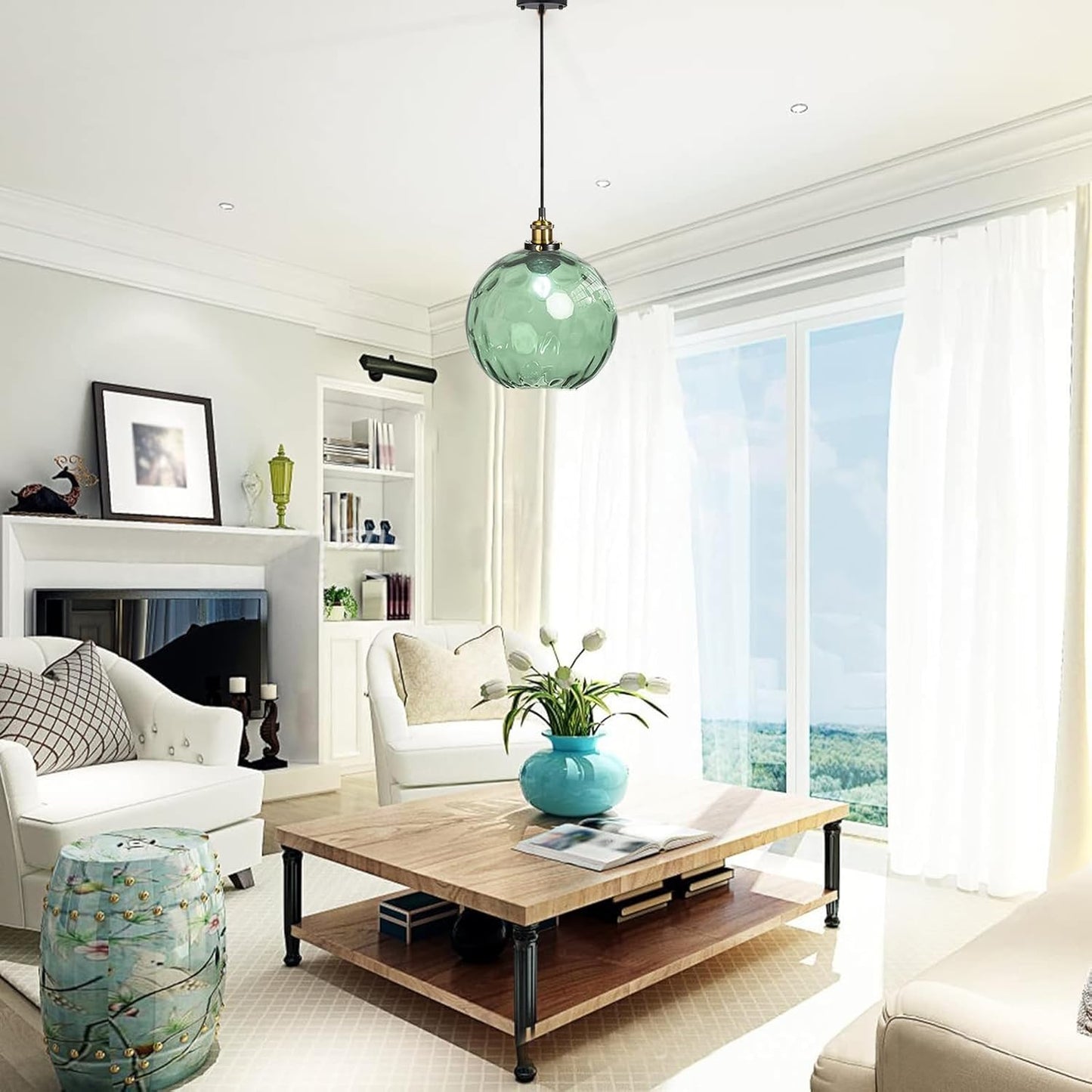 Suspension Globe en Verre avec Fer Forgé pour Éclairage d'Accentuation Moderne Luminaires Electro Paris