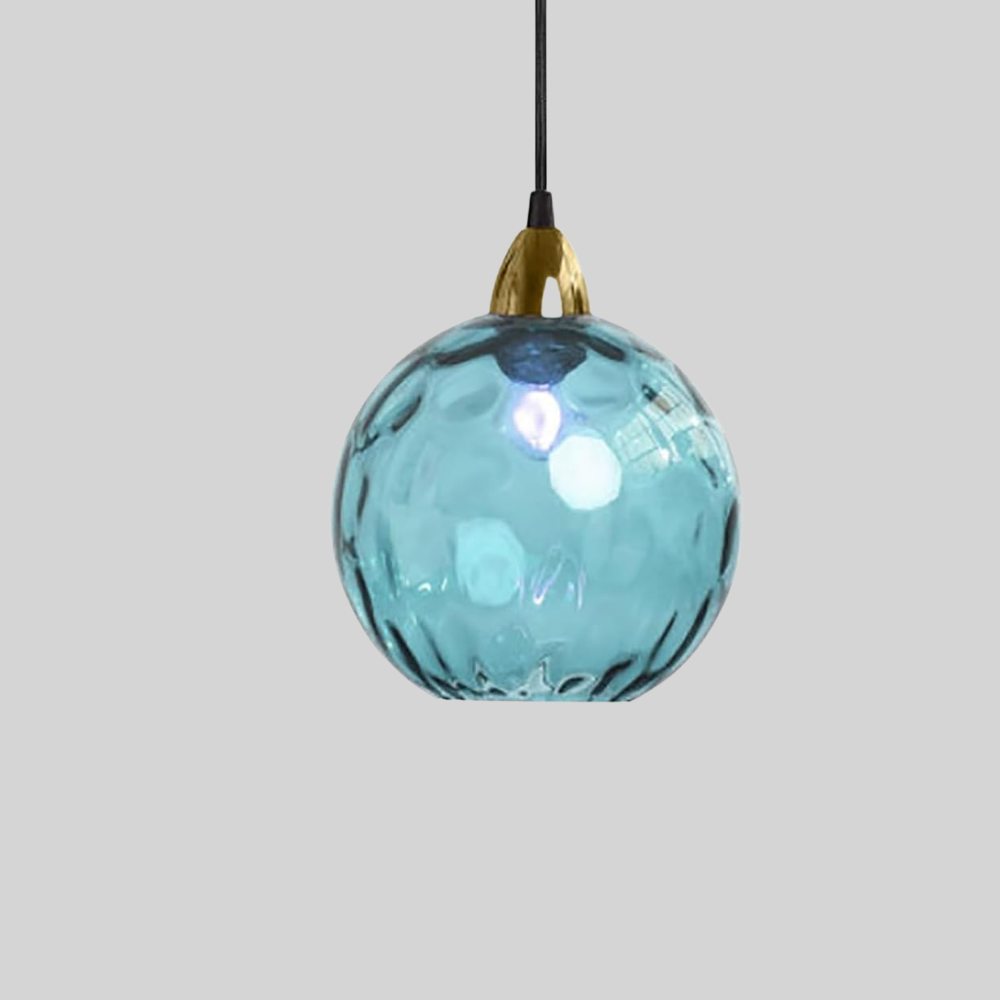 Suspension Globe en Verre avec Fer Forgé pour Éclairage d'Accentuation Moderne Luminaires Electro Paris Bleu ciel Blanc froid