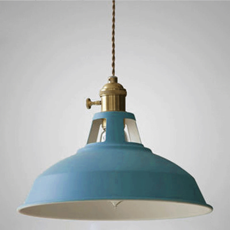 Suspension Industrielle Vintage avec Chaîne Réglable Ceiling Lamp Electro Paris Bleu
