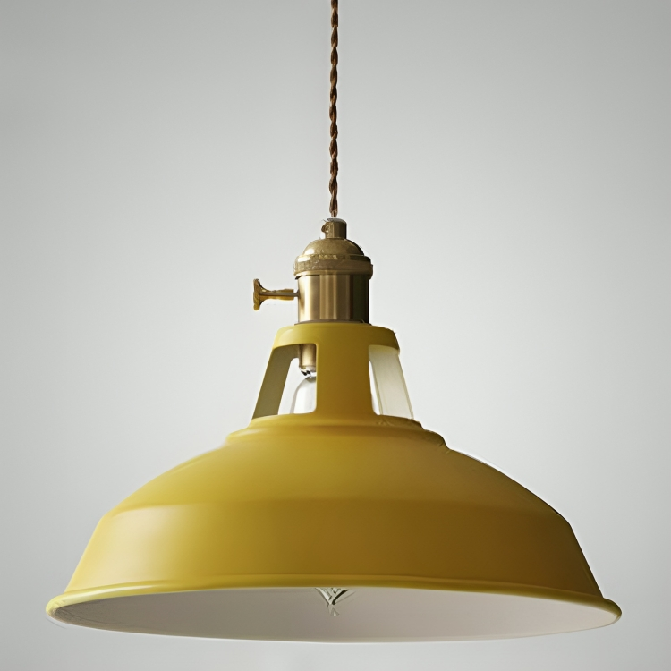 Suspension Industrielle Vintage avec Chaîne Réglable Ceiling Lamp Electro Paris Jaune