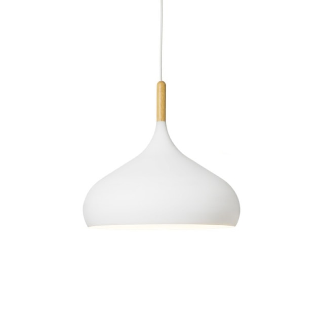 Suspension LED Métal Coloré – Abat-Jour Bois Scandinave Ajustable, E27, 150 cm Éclairage Electro Paris Blanc C
