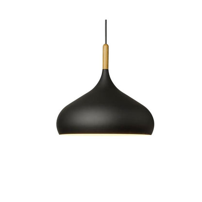 Suspension LED Métal Coloré – Abat-Jour Bois Scandinave Ajustable, E27, 150 cm Éclairage Electro Paris Noir C