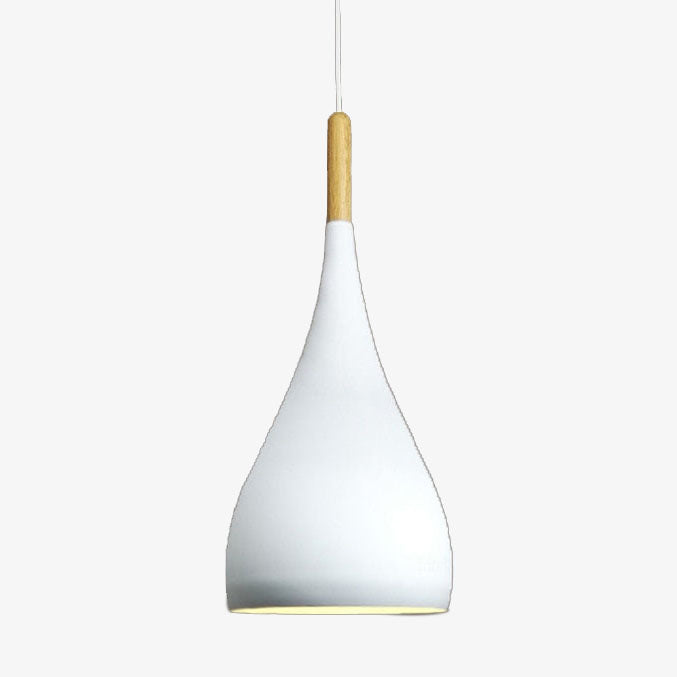 Suspension LED Métal Coloré – Abat-Jour Bois Scandinave Ajustable, E27, 150 cm Éclairage Electro Paris