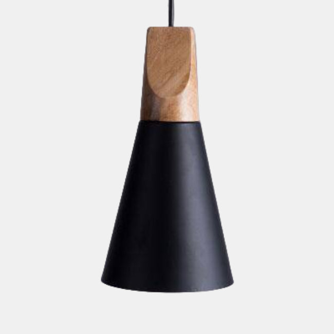 Suspension LED en Bois et Aluminium – Éclairage Moderne pour Salle à Manger Éclairage Electro Paris Noir - 14cm Noir