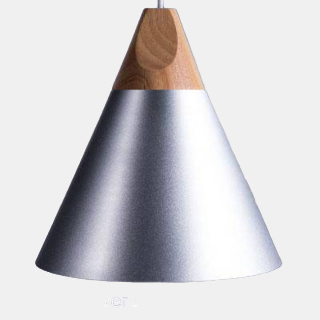 Suspension LED en Bois et Aluminium – Éclairage Moderne pour Salle à Manger Éclairage Electro Paris Argenté - 25cm Blanc