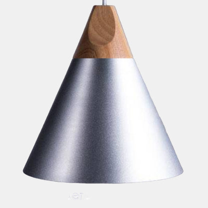 Suspension LED en Bois et Aluminium – Éclairage Moderne pour Salle à Manger Éclairage Electro Paris Argenté - 25cm Blanc