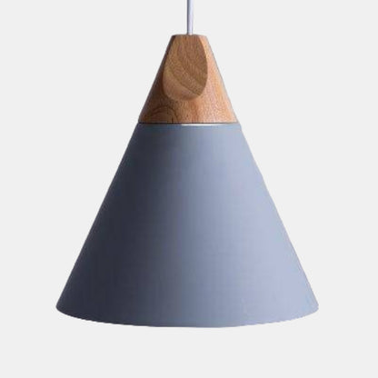 Suspension LED en Bois et Aluminium – Éclairage Moderne pour Salle à Manger Éclairage Electro Paris Gris - 22cm Blanc