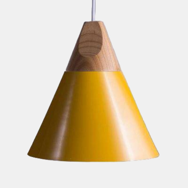 Suspension LED en Bois et Aluminium – Éclairage Moderne pour Salle à Manger Éclairage Electro Paris Jaune - 25cm Blanc