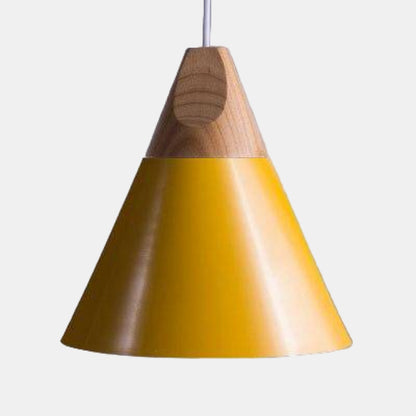 Suspension LED en Bois et Aluminium – Éclairage Moderne pour Salle à Manger Éclairage Electro Paris Jaune - 25cm Blanc