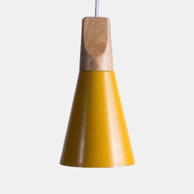 Suspension LED en Bois et Aluminium – Éclairage Moderne pour Salle à Manger Éclairage Electro Paris Jaune - 14cm Blanc