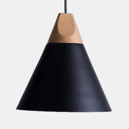 Suspension LED en Bois et Aluminium – Éclairage Moderne pour Salle à Manger Éclairage Electro Paris Noir - 25cm Blanc