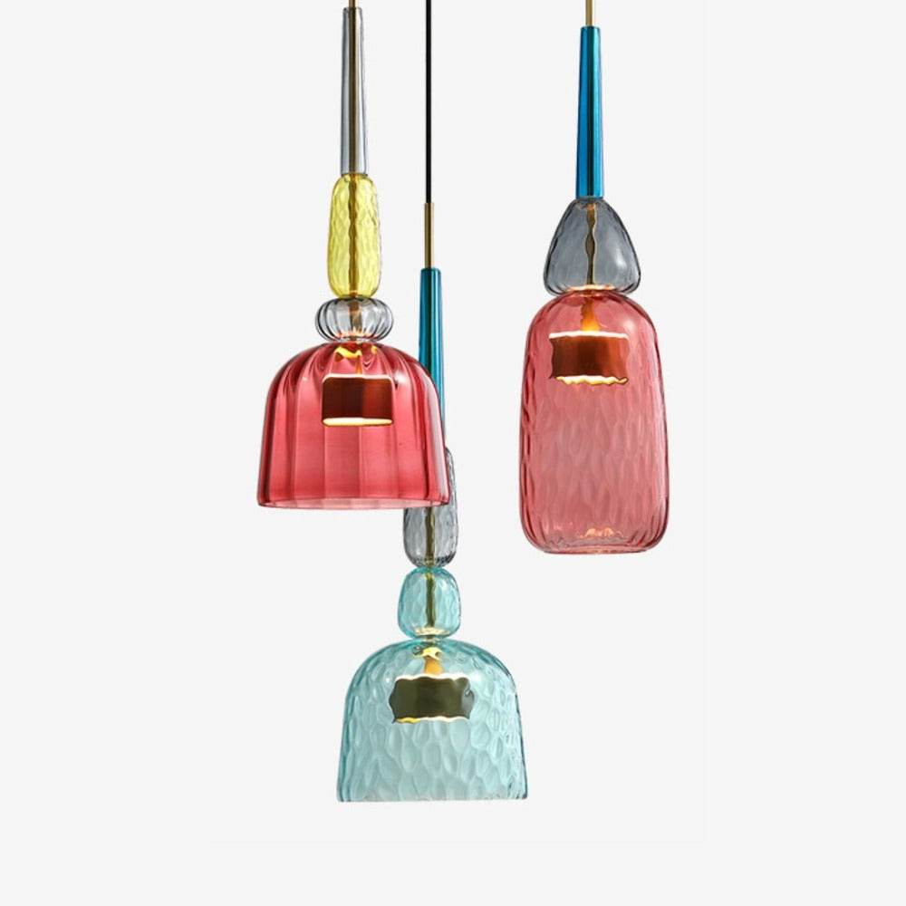 Suspension LED en Verre Coloré – Luminaire Contemporain pour Salon et Cuisine Lampes et luminaires Electro Paris