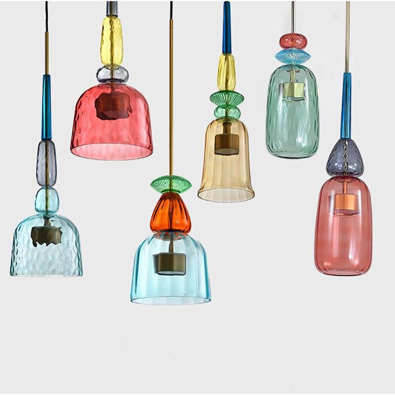 Suspension LED en Verre Coloré – Luminaire Contemporain pour Salon et Cuisine Lampes et luminaires Electro Paris