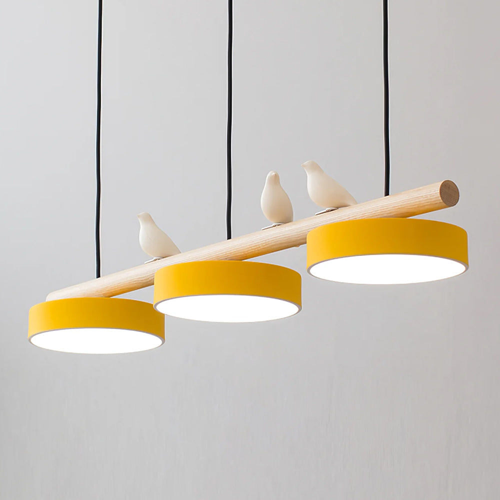 Suspension LED réglable en forme d'oiseau pour une atmosphère paisible Ceiling Lamp Electro Paris Jaune Câble noir Lumière chaude