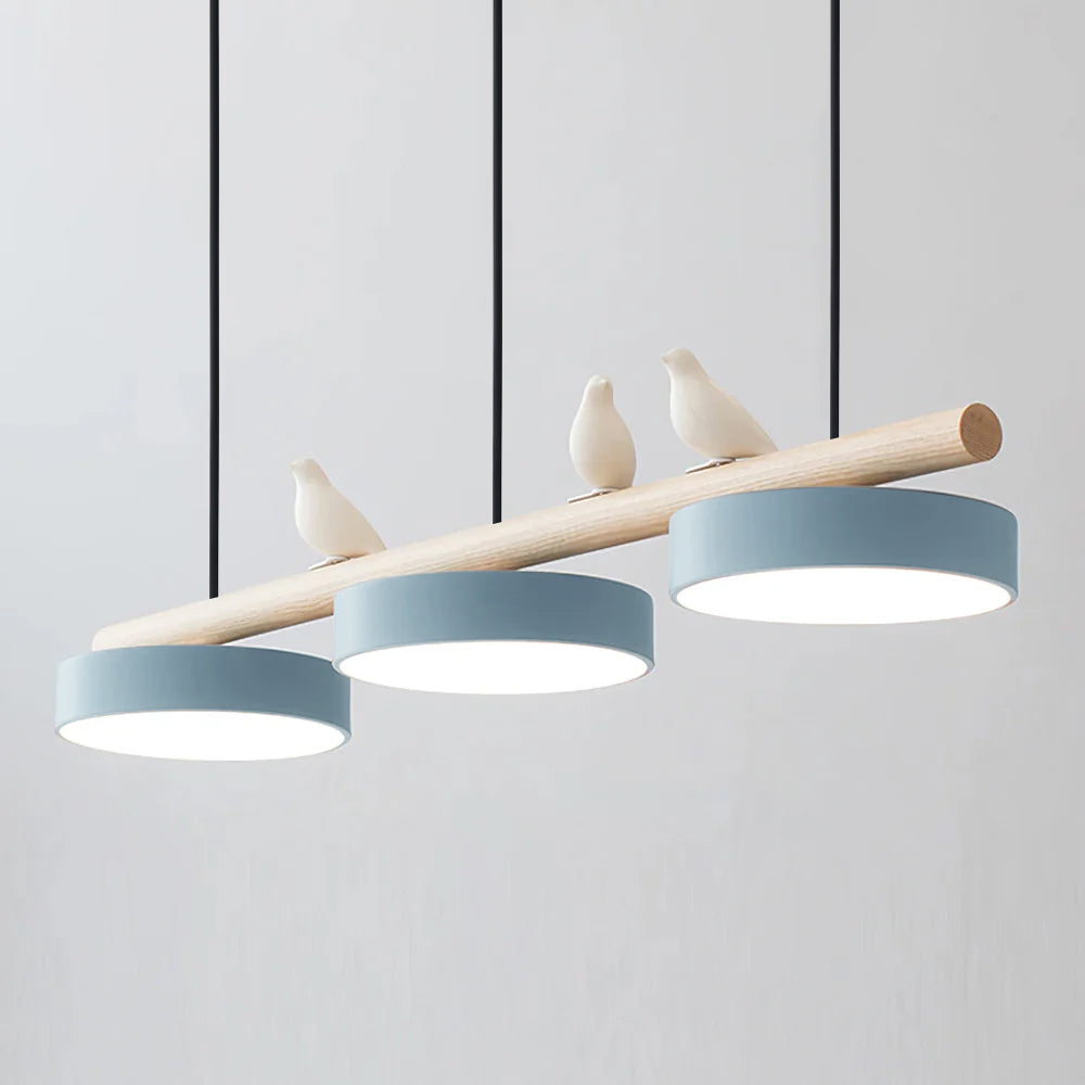 Suspension LED réglable en forme d'oiseau pour une atmosphère paisible Ceiling Lamp Electro Paris Bleu Câble noir Lumière chaude