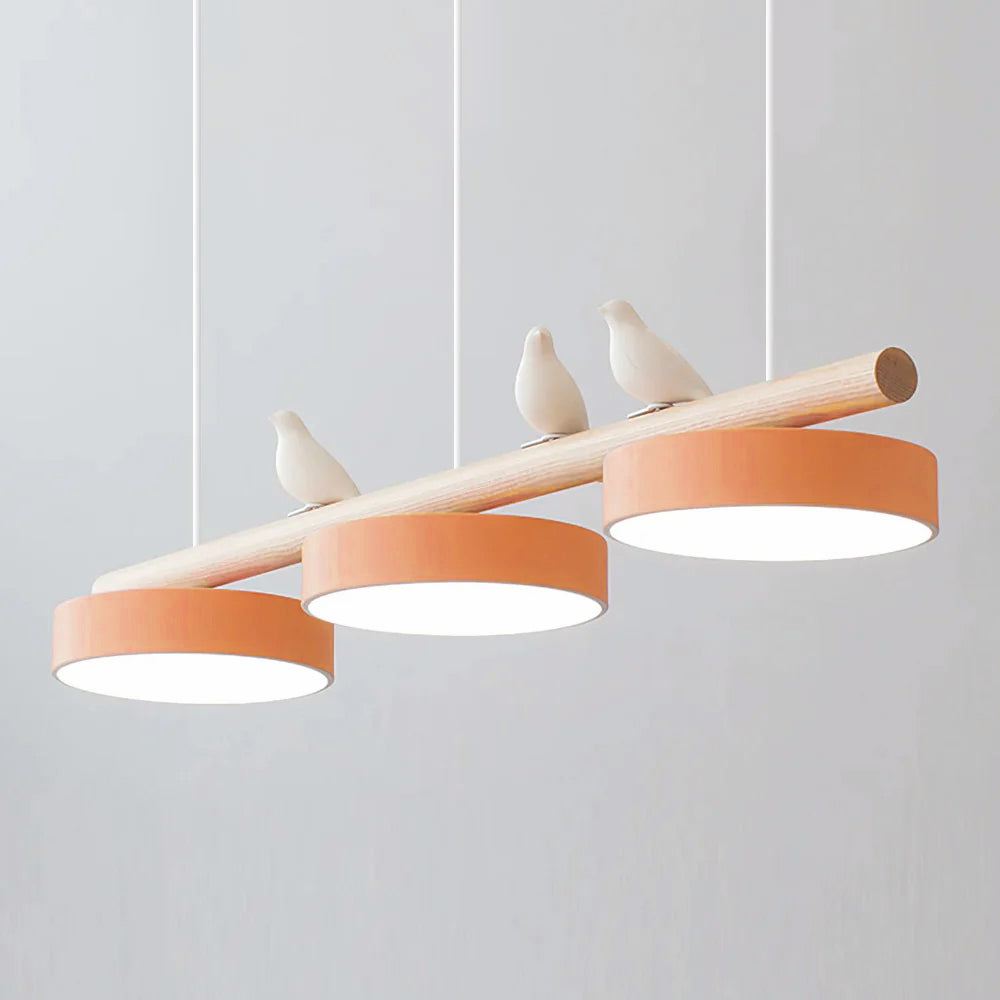 Suspension LED réglable en forme d'oiseau pour une atmosphère paisible Ceiling Lamp Electro Paris Orange Câble blanc Lumière chaude
