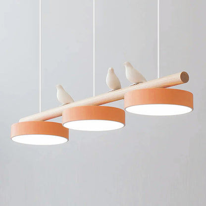 Suspension LED réglable en forme d'oiseau pour une atmosphère paisible Ceiling Lamp Electro Paris Orange Câble blanc Lumière chaude