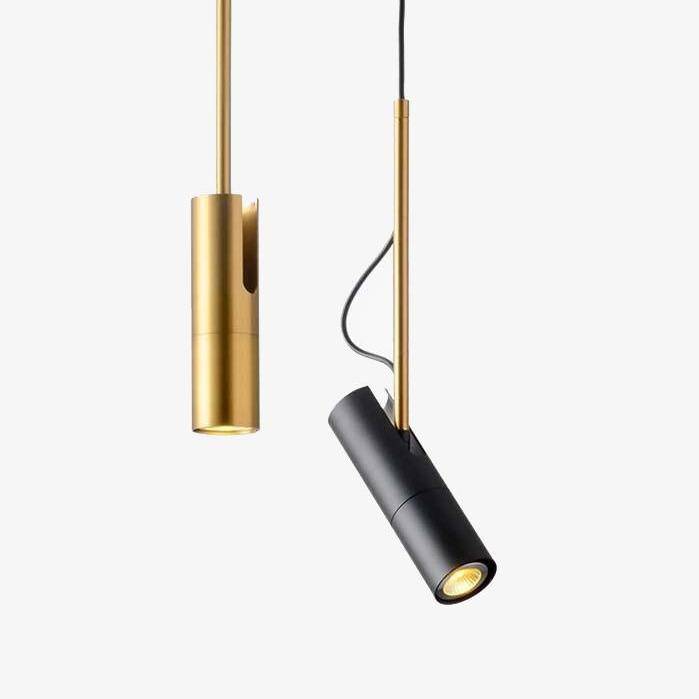 Plafonnier – Suspension Lampe Orientable avec Tige Dorée, Luminaire Moderne pour Bureau et Maison Éclairage Electro Paris