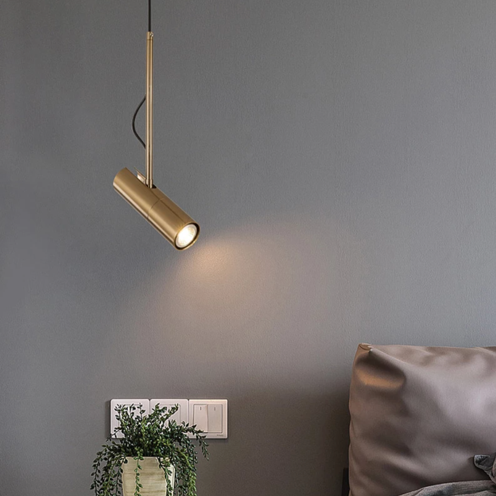 Plafonnier – Suspension Lampe Orientable avec Tige Dorée, Luminaire Moderne pour Bureau et Maison Éclairage Electro Paris Or