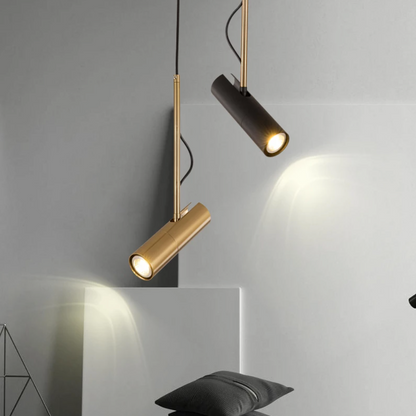 Plafonnier – Suspension Lampe Orientable avec Tige Dorée, Luminaire Moderne pour Bureau et Maison Éclairage Electro Paris