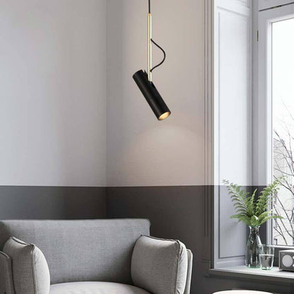 Plafonnier – Suspension Lampe Orientable avec Tige Dorée, Luminaire Moderne pour Bureau et Maison Éclairage Electro Paris