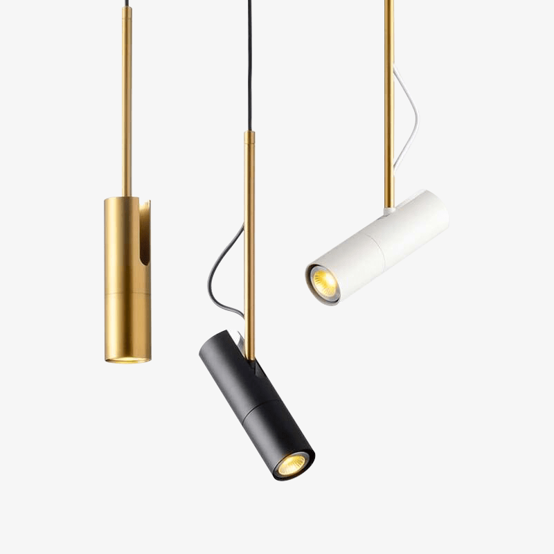 Plafonnier – Suspension Lampe Orientable avec Tige Dorée, Luminaire Moderne pour Bureau et Maison Éclairage Electro Paris