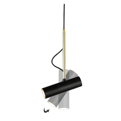 Plafonnier – Suspension Lampe Orientable avec Tige Dorée, Luminaire Moderne pour Bureau et Maison Éclairage Electro Paris