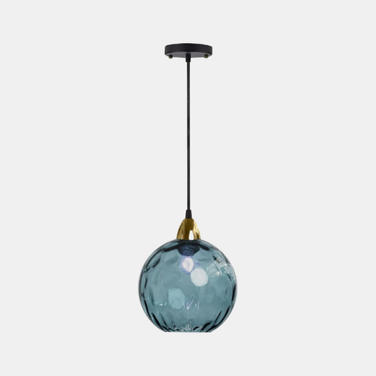 Suspension Luminaire Globe en Verre Minimaliste avec Cordon Réglable pour Cuisine et Salle à Manger Éclairage Electro Paris Bleu Blanc froid