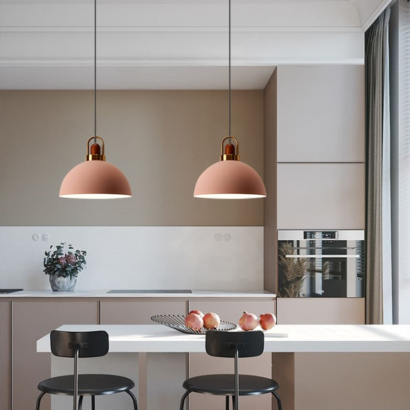Suspension Nordique Moderne avec Accent en Bois pour Éclairage de Cuisine Élégant Éclairage Electro Paris