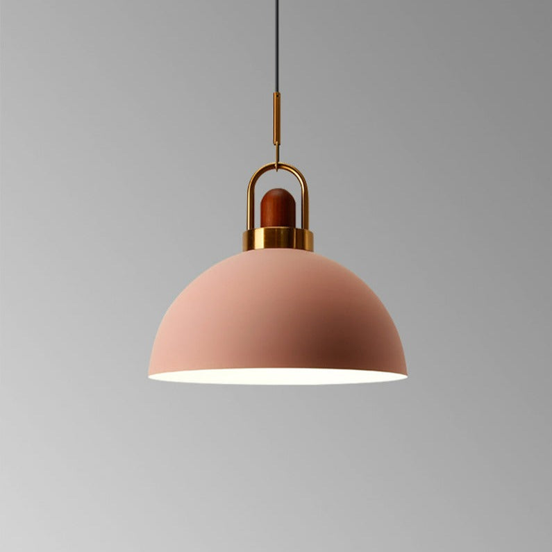 Suspension Nordique Moderne avec Accent en Bois pour Éclairage de Cuisine Élégant Éclairage Electro Paris Rose
