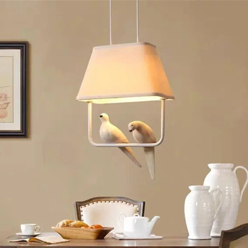 Suspension en Rotin Tressé pour Îlot de Cuisine – Lampe Dôme Scandinave pour Salle à Manger Éclairage Electro Paris Blanc chaud 2 Oiseaux