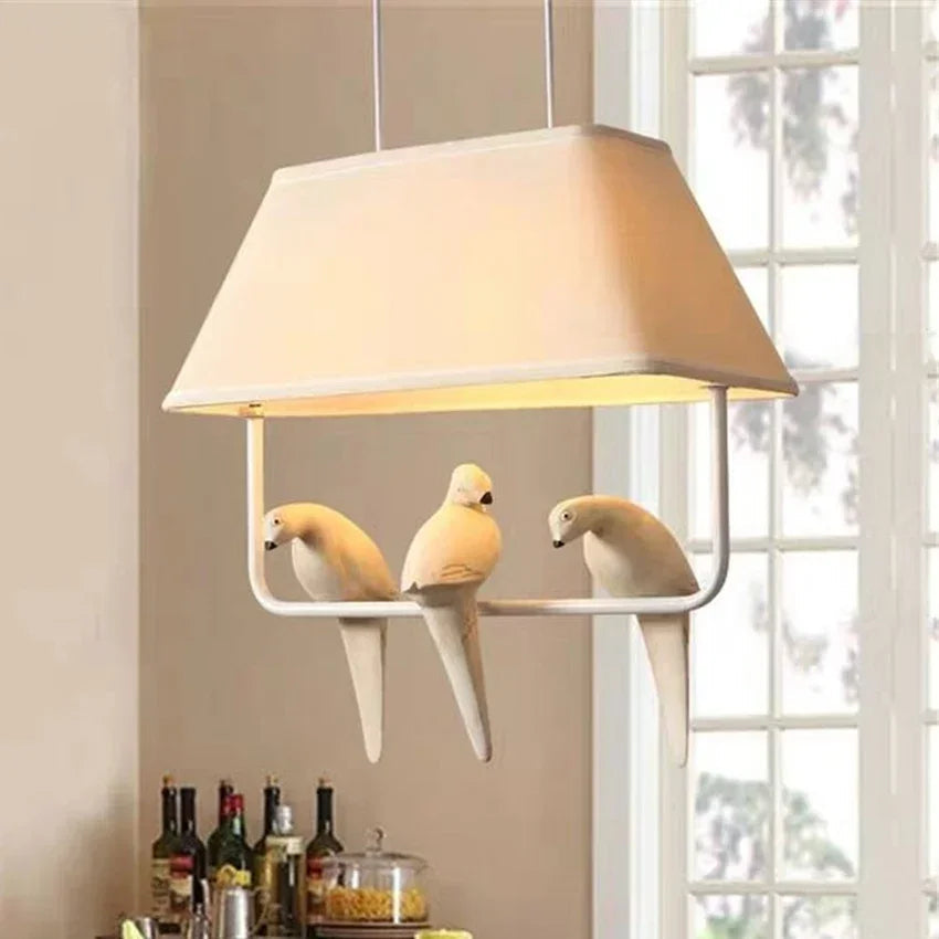 Suspension en Rotin Tressé pour Îlot de Cuisine – Lampe Dôme Scandinave pour Salle à Manger Éclairage Electro Paris Blanc chaud 3 Oiseaux