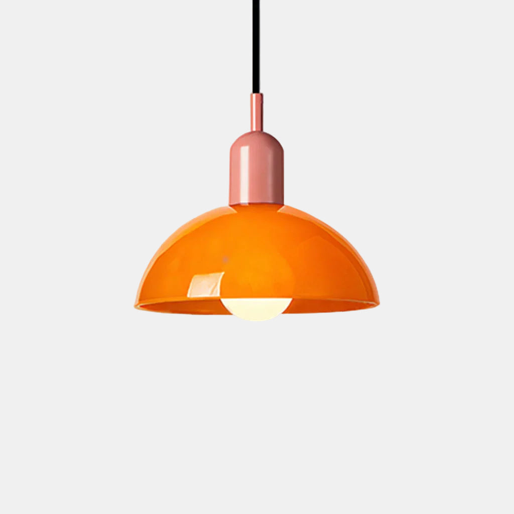 Suspension Lumineuse Moderne en Bol Multicolore – Éclairage Plafonnier Artistique Intérieur Pendants Electro Paris Orange Rose Dia 25 cm x H 22 cm