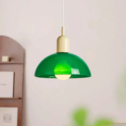 Suspension Lumineuse Moderne en Bol Multicolore – Éclairage Plafonnier Artistique Intérieur Pendants Electro Paris Vert Beige Dia 25 cm x H 22 cm