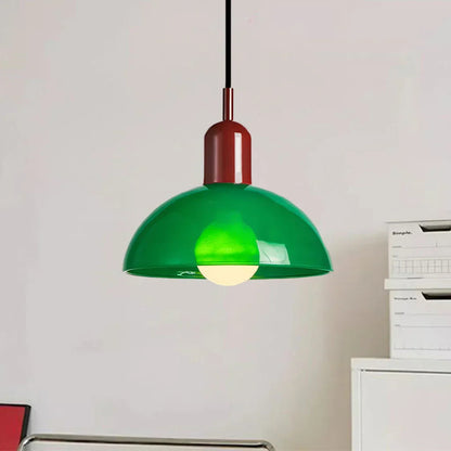 Suspension Lumineuse Moderne en Bol Multicolore – Éclairage Plafonnier Artistique Intérieur Pendants Electro Paris Vert Rouge Dia 25 cm x H 22 cm